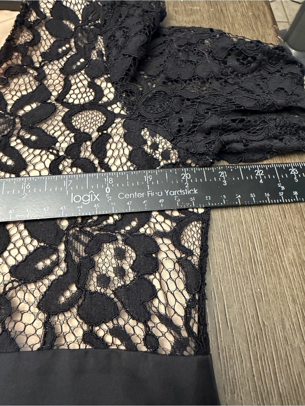 New York & Company Black Lace Midi Dress with Nude Lining size 18 - Picture 9 of 9